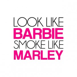 tee shirt barbie smoke like bob marley