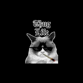 tee shirt thug life chat gangsta