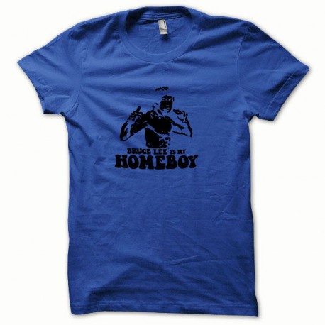 Tee shirt Bruce Lee noir/bleu royal