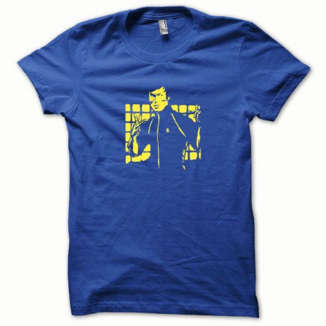Tee shirt Bruce Lee jaune/bleu royal