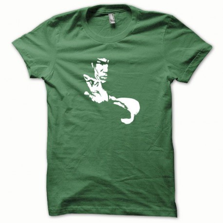 Tee shirt Bruce Lee blanc/vert bouteille