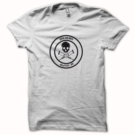 Jackass camiseta 10 años de negro estúpida / blanco