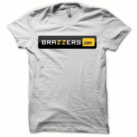 Tee shirt sexe Brazzers porno blanc slim fit