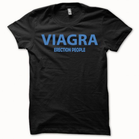 VIAGRA personas de erección camisa azul / ajuste delgado negro