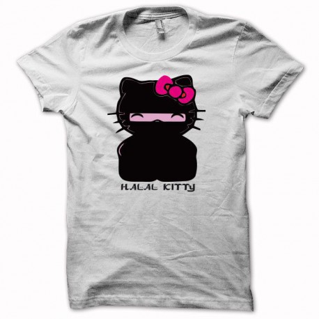 Tee shirt parodie Hello kitty Halal humour blanc