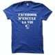 Tee shirt Parodie Facebook m'encule la vie blanc/bleu royal