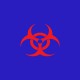 Tee shirt Biohazard rouge/bleu royal