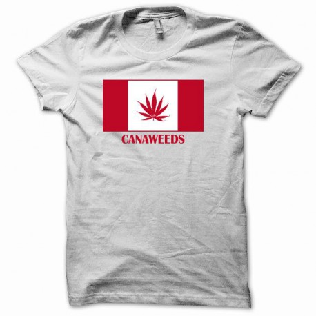 Camisa de la bandera de Canadá cannabis canaweed blanco