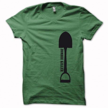 Black shirt zombie killer shovel / bottle green