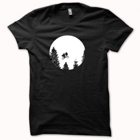 Tee shirt E.T. l'extra-terrestre parodie blanc/noir