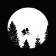 Tee shirt E.T. l'extra-terrestre parodie blanc/noir