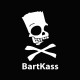 Tee shirt Parodie bart simpson jackass Bartkass blanc/noir