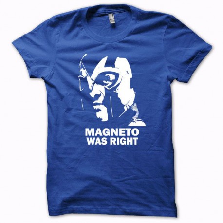 Tee shirt Magneto was right blanc/bleu royal