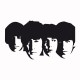 Camisa de las ilustraciones Beatles Negro / Blanco