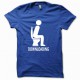 Tee shirt Downloading caca blanc/bleu royal