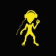 Shirt Roswell alien dj yellow / black