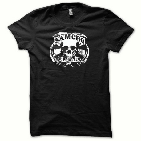 Tee shirt Samcro SOA  SUPPORTER Sons of anarchy blanc/noir