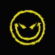 demonic shirt smiley acid core yellow / black