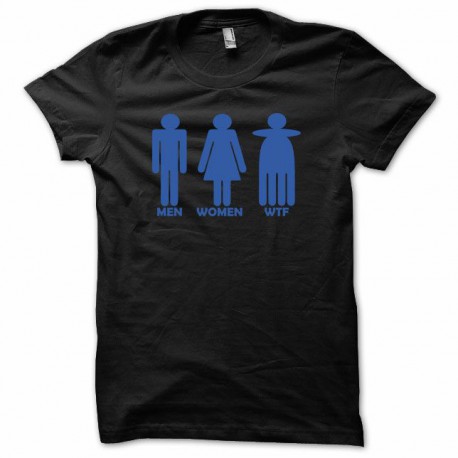 Tee shirt what the fuck WTF humanoide bleu/noir 