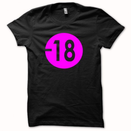 Tee shirt porno interdit au moins de 18 ans rose/noir