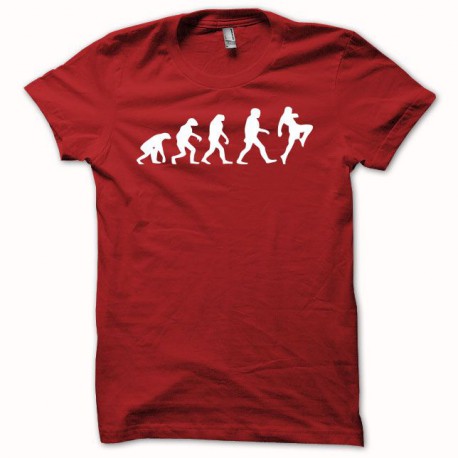 Tee shirt boxe thaïe  muay-thai evolution blanc/rouge
