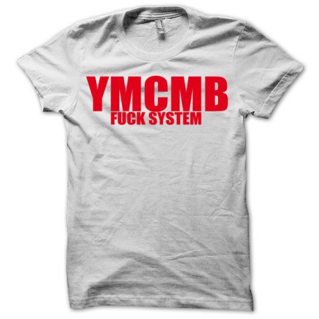 Tee shirt YMCMB fuck system blanc