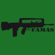 Tee shirt Famas fusil d'assaut français noir/vert bouteille