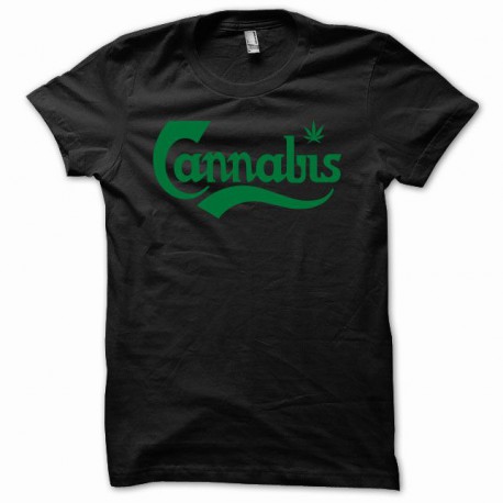 Tee shirt cannabis canabis vert/noir