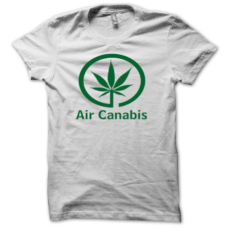 Tee shirt air canabis parodie air canada vert/blanc