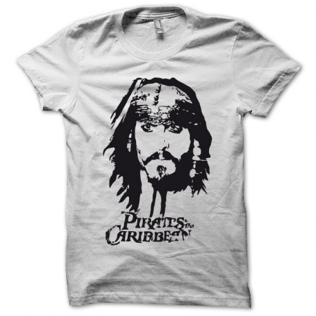 Tee shirt Pirates des Caraïbes jack sparrow blanc