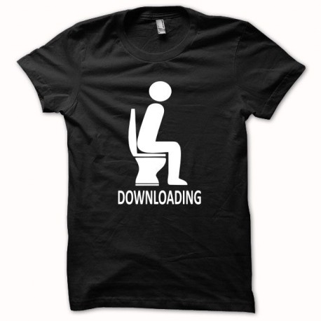 Tee shirt Downloading caca blanc/noir