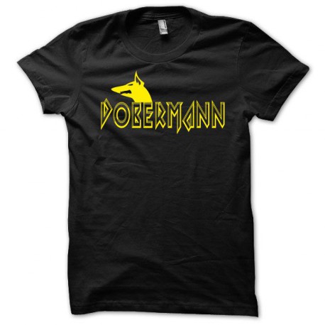 Tee shirt Dobermann jaune/noir