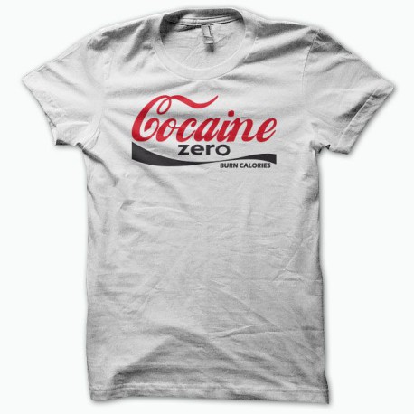 camiseta cocaína parodia de cocaína cero coca cola blanco