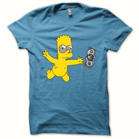 Tee shirt Bart simpson Nirvana Nevermind smell like teen spirit bleu