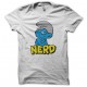 Tee shirt Schtroumpfs parodie nerd geek blanc