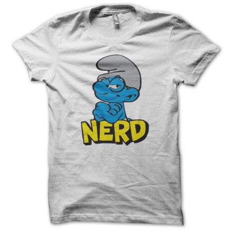 Tee shirt Schtroumpfs parodie nerd geek blanc