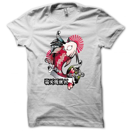 Tee shirt carpe japon tatoo blanc 