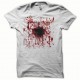 Tee shirt  giclée de sang éventration blanc