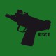Tee shirt  pistolet mitrailleur UZI noir/vert bouteille