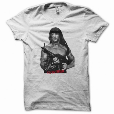 T-shirt Rambo ca va chier white