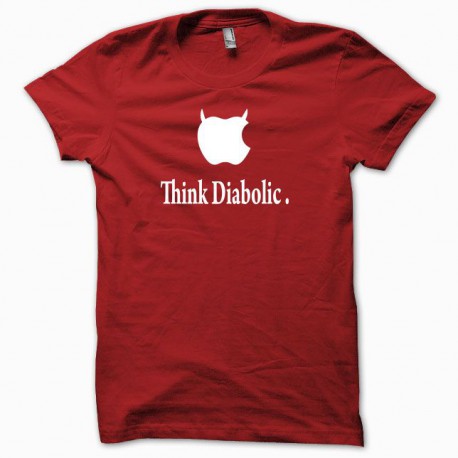 camiseta Apple think diabolic blanco/rojo