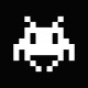 T-shirt Space Invaders white/black