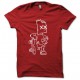 Tee shirt Bart simpson zombie﻿ rouge