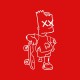 Tee shirt Bart simpson zombie﻿ rouge