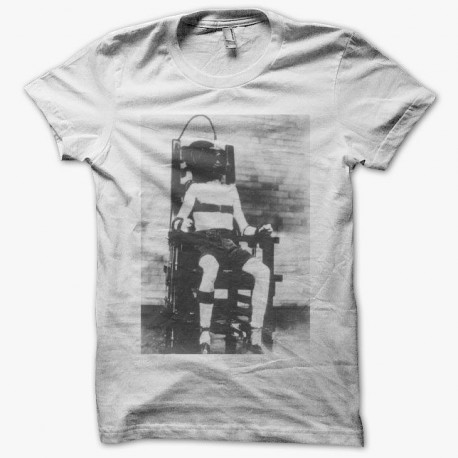Tee shirt  chaise électrique peine de mort blanc