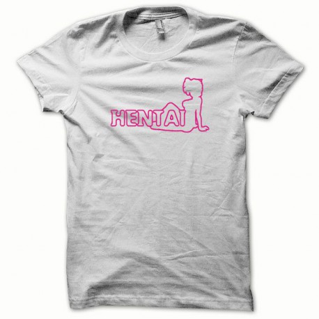 Tee shirt Hentai pink / white