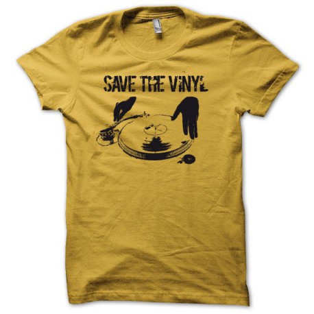 T-shirt Save the Vinyl  yellow