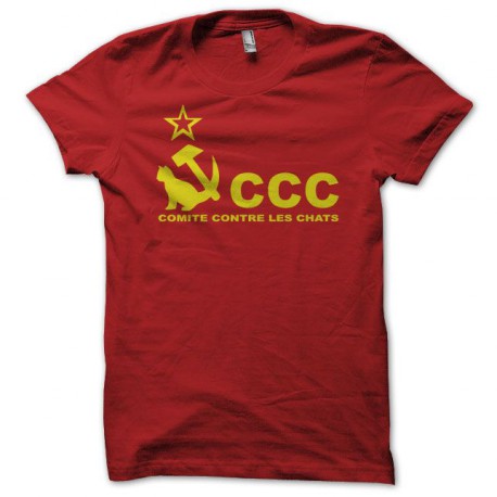 Tee shirt  Les Nuls Comité Contre les Chats CCC red