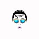 T-shirt  Gangnam Style head blue glasses 강남 스타일 white