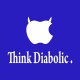 camiseta apple think diabolic azul